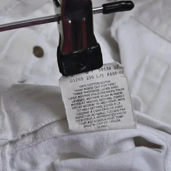 Vintage Levi's 538 White Cutoff Jean Shorts Jorts Cotton Hip Hugger Size 28 - Picture 7 of 11
